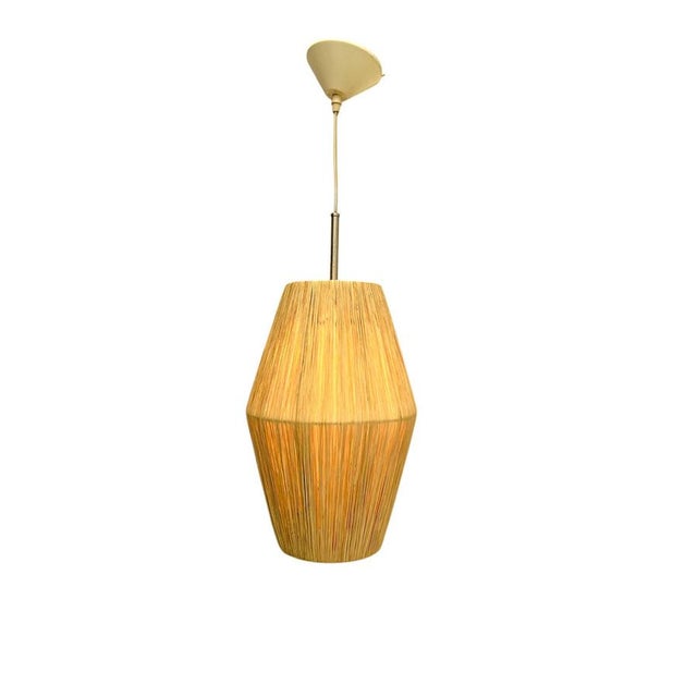 Mid-Century Swedish Raffia Rope Pendant Lamps, 1960s, Set of 2 For Sale - Image 6 of 10