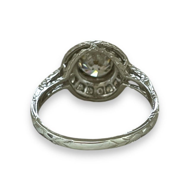 1.21 Ct Lab Mined Diamond Halo Ring Size 6 For Sale In New York - Image 6 of 6