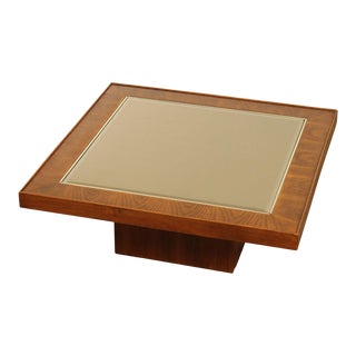 Mid Century Modern Square Mirror Top Coffee Table For Sale
