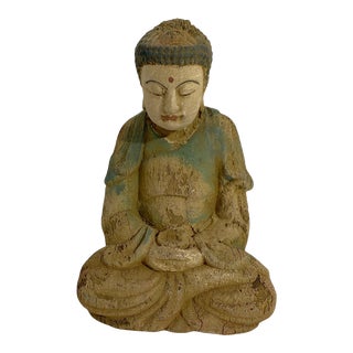 Chinoiserie Wooden Medicine Buddha 9.25" H For Sale