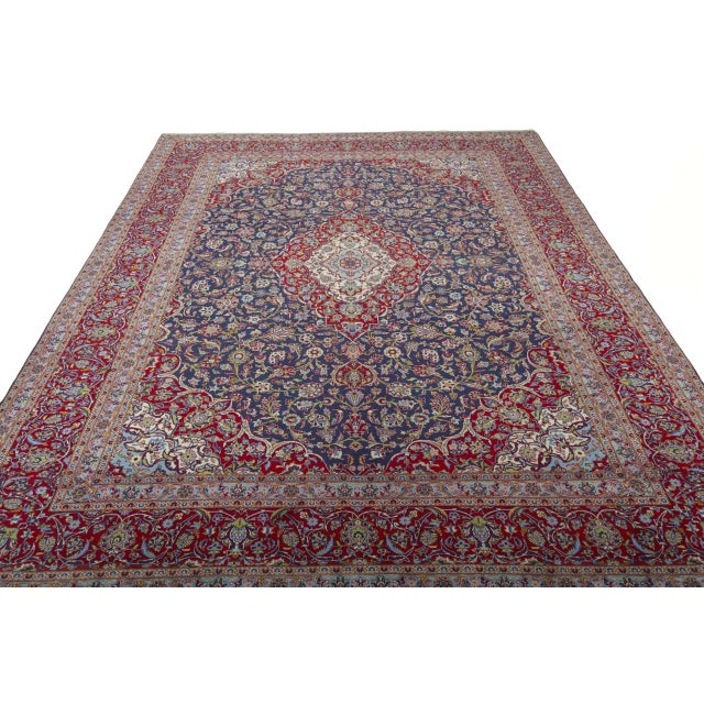 Kashan Oriental Rug in Wool For Sale - Image 4 of 13