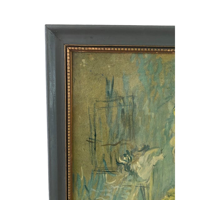 Mid 20th Century Mid-Century Oil Painting Inspired by "The Clowness Cha-U-Kao", Unesco TravelIng Print Exhibition For Sale - Image 5 of 9