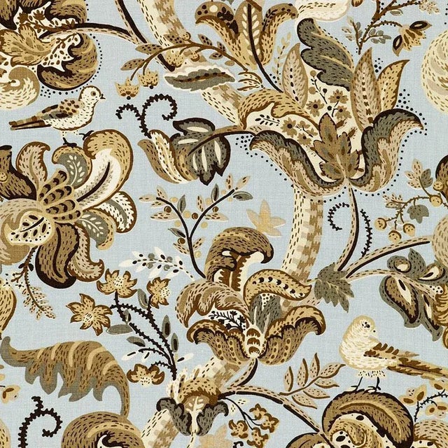Sample- Schumacher Clarendon Fabric in Mineral For Sale