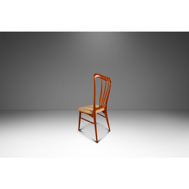 Niels Koefoed Single Danish Mid-Century Modern "Ingrid" Model Dining Chair in Teak & Original Fabric by Niels Koefoed, Denmark, C. 1960s For Sale - Image 4 of 18