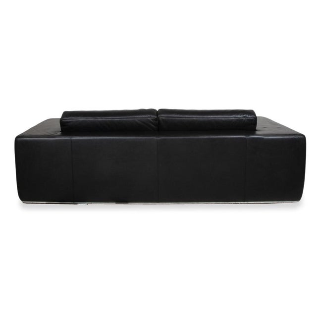DS-180 Leather Three-Seater Black Sofa from de Sede For Sale - Image 10 of 12