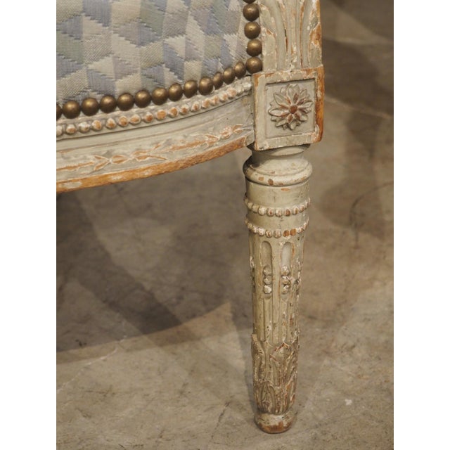Period Louis XVI armchairs, such as this rare pair of His and Hers Bergère chairs dating to circa 1780, were markedly...