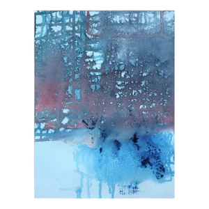 Contemporary Abstract Acrylic on Paper Painting "Fragments of Poetry and Silence 47" by Yari Ostovany