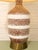 Brutalist Vintage Textured Ceramic Table Lamp With Brown and White Stripes For Sale - Image 3 of 10