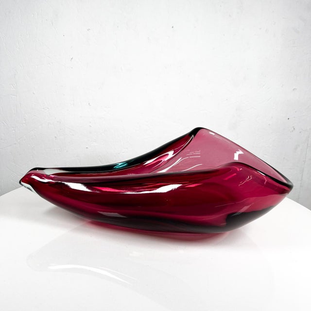 1960s Murano Sommerso Bowl Art Glass Organic Modernist Design Italy For Sale In San Diego - Image 6 of 11