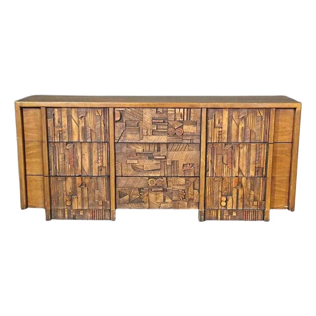 Mid 20th Century Brutalist Dresser by Lane Furniture For Sale