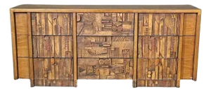 Mid 20th Century Brutalist Dresser by Lane Furniture