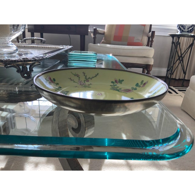 1970s Japanese Porcelain Dish/ Catchall With Brass Trim For Sale In Chicago - Image 6 of 10