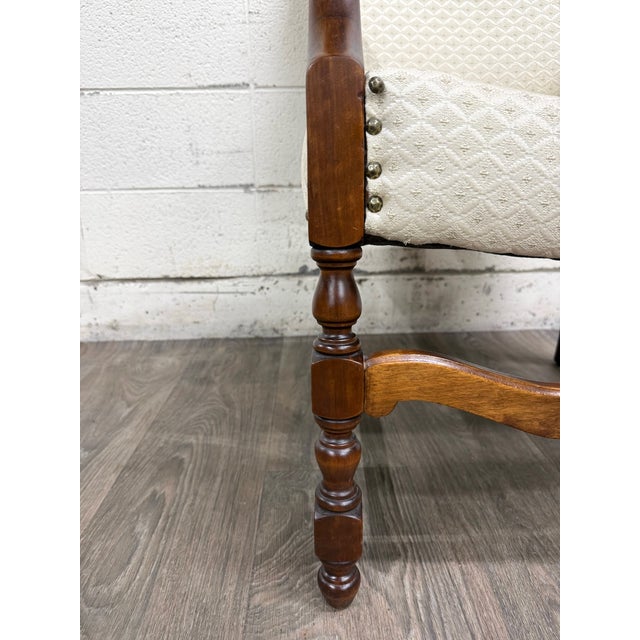 Wood Vintage Spanish Revival Walnut Armchair For Sale - Image 7 of 16