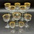 French Belle Époque Hand-Blown and Hand-Gilded Glass Champagne Coupes, Wine, Port and Liqueur Glasses, 1900s, Set of 18 For Sale - Image 15 of 18