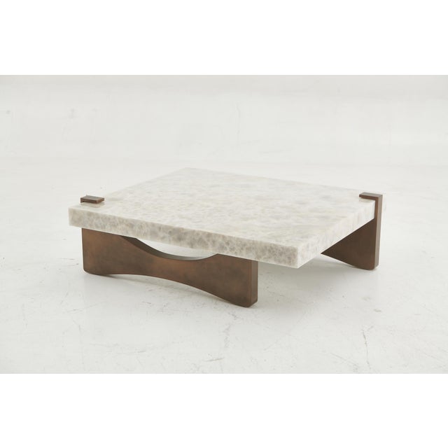 White Marble Coffee Table in the Style of DeMuro Das For Sale - Image 8 of 10