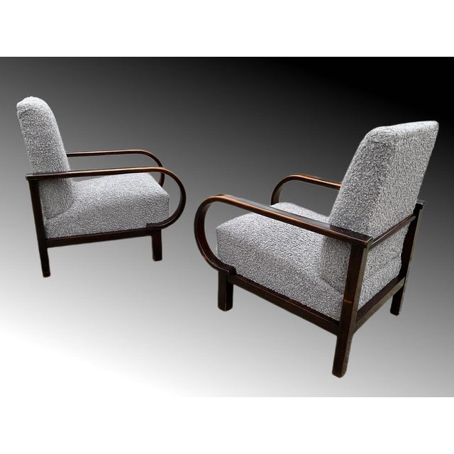 Gray Set of Art Deco Armchairs by Jindrich Halabala for Up Závody, 1930s For Sale - Image 8 of 17