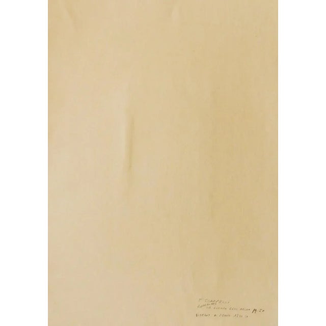 Filiberto Scarpelli, Wisdom, Pen Drawing, 1920s For Sale - Image 3 of 4