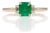 Colombian Emerald Ring With Earth-Mined Diamond Accents: Solid 14k Gold, 6x5mm, Size 6.75 For Sale