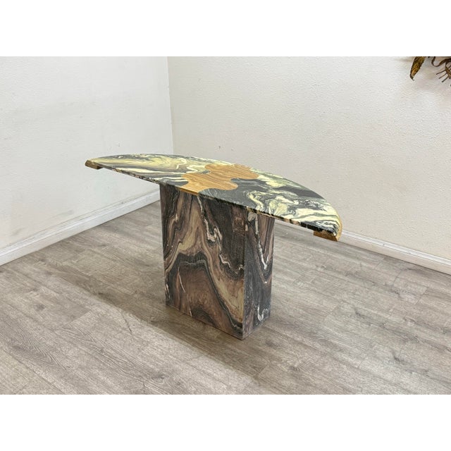 Beautiful multi color marble console table in good vintage condition