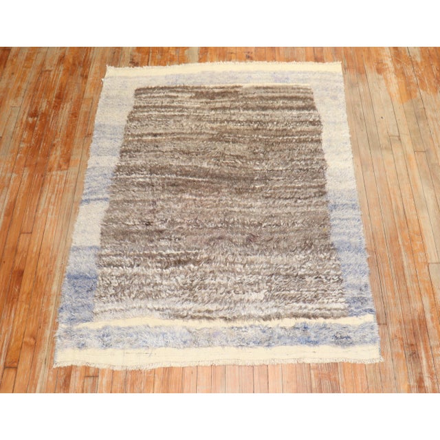 Asian Antique Vintage Turkish Tulu Carpet - 4'6" x 5'10" For Sale - Image 3 of 10