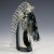 Stylized Murano Horse Head Sculpture in Sommerso Glass A great Murano horse sculpture in clear and grey Sommerso glass,...