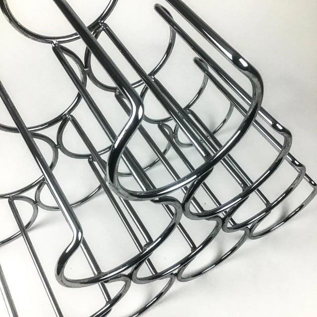 Chrome Stainless Steel Modern Wine Rack For Sale - Image 8 of 10