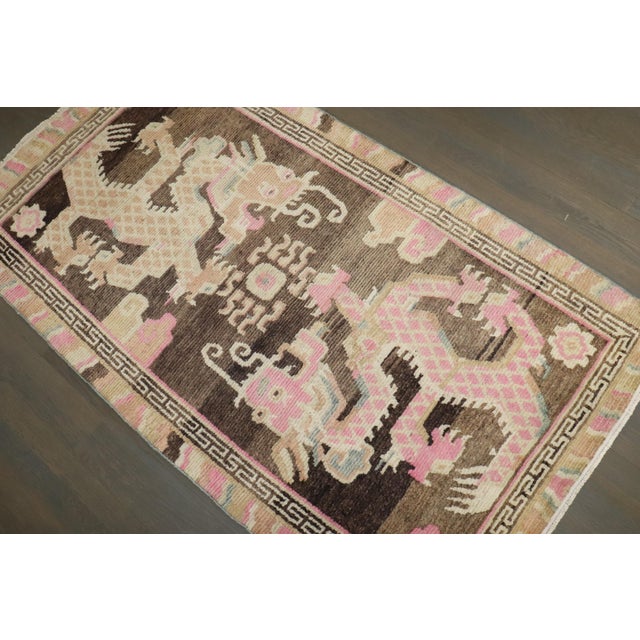 Chinese Vintage Zabihi Collection Dragon Rug - 3'1" x 5'7" For Sale - Image 3 of 12