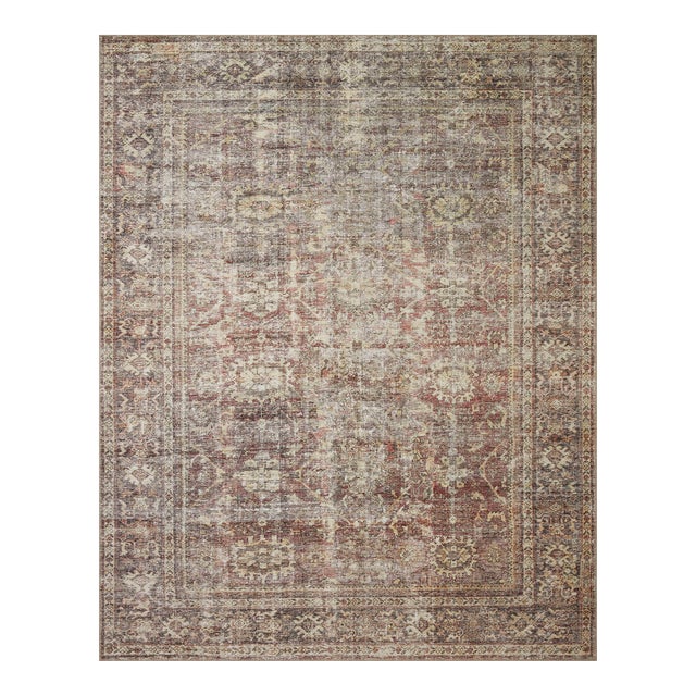 Amber Lewis x Loloi Georgie Bordeaux / Antique 8'-4" x 11'-6" Area Rug For Sale