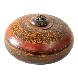 Antique Asian Wood Opium Container With Lid and Brass Pull