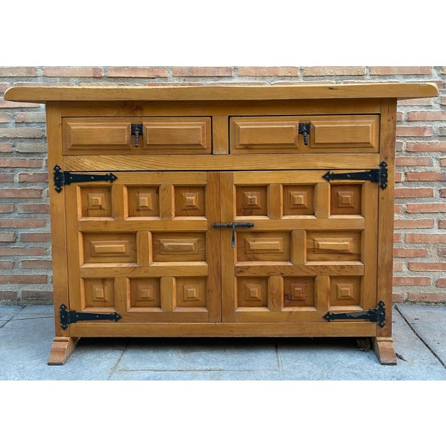 Wood Spanish Catalan Carved Walnut Chest of Drawers, 1940s For Sale - Image 7 of 18