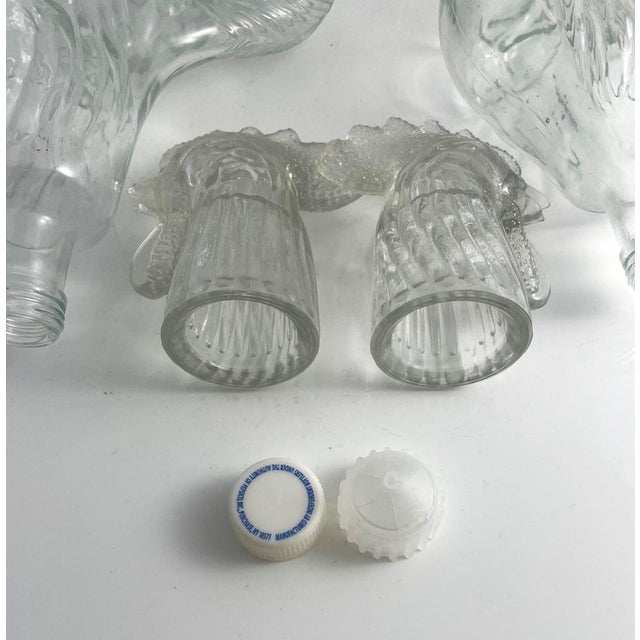 1990s 1990s French Glass Rooster Decanters- Set of 2 For Sale - Image 5 of 9