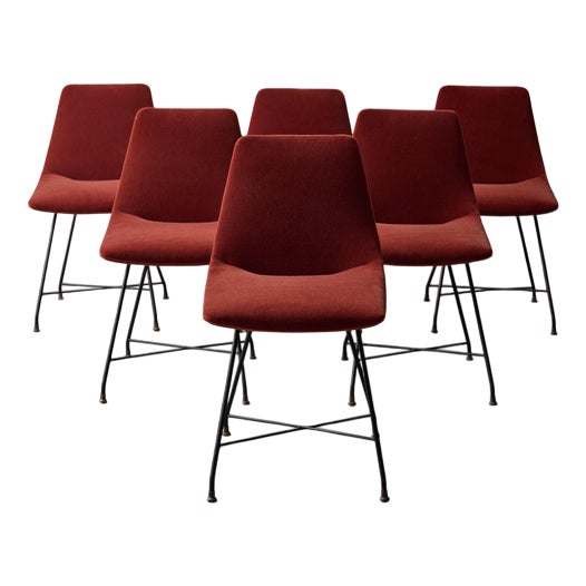 Aster Chairs by Augusto Bozzi for Saporiti, 1958, Set of 6 For Sale