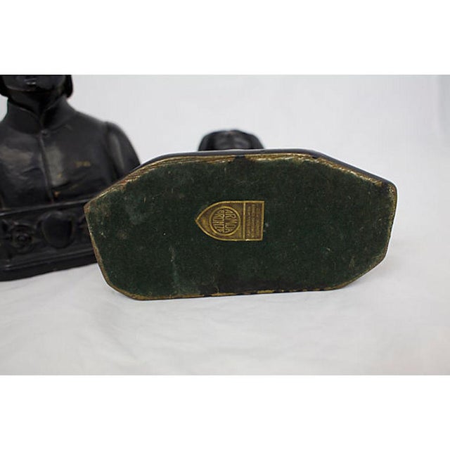 1920s Armor Bronze Bust Bookends - a Pair For Sale In Los Angeles - Image 6 of 7