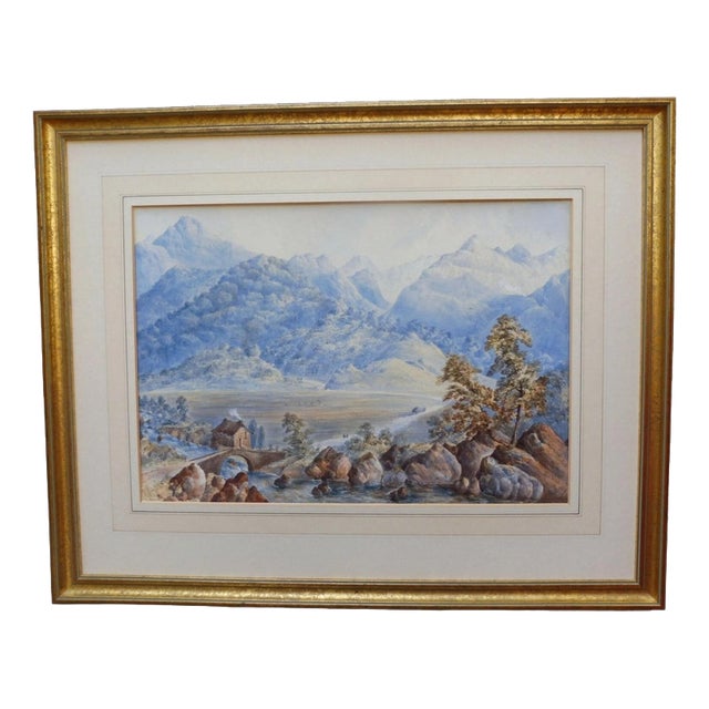 Monogrammed AM, The Glen, 1863, Watercolour For Sale