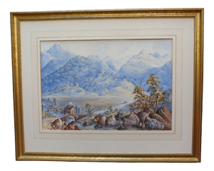 Monogrammed AM, The Glen, 1863, Watercolour