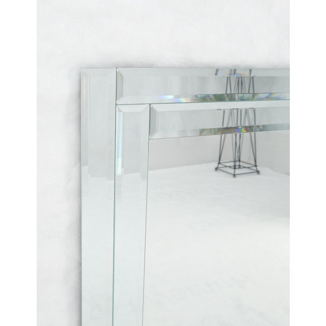 Mid-Century Modern Bevelled Mirror 24x36 Frame Studio Made c1970s Wall Mirror MINT For Sale - Image 3 of 8