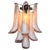Pair of Vintage Italian Murano appliques. Wall lights have 6 pink and lattimo glass petals (for each applique) in a chrome...