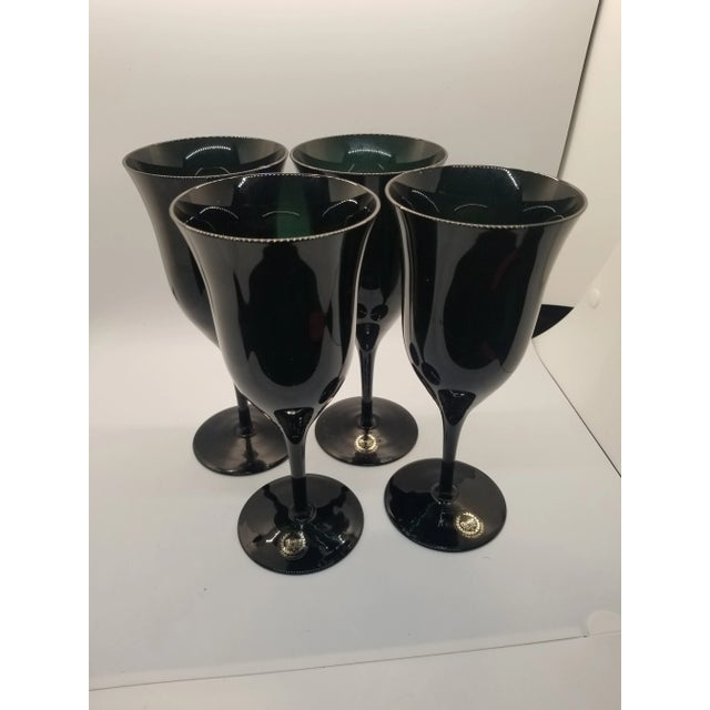 Tivoli Black by Carico Stemmed Wine Glasses- Set of 4 For Sale In Washington DC - Image 6 of 6