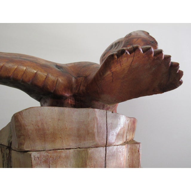 Unusual 1275 Year Old Wood From New Mexico Carved Into an Eagle Sculpture by Leo Moore For Sale - Image 9 of 13
