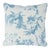 Schumacher Toile De La Prairie Pillow in Blue For Sale
