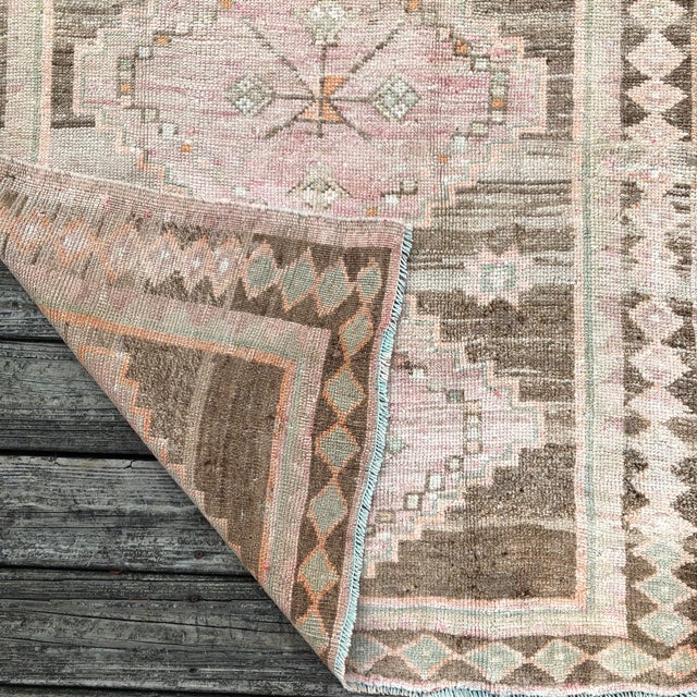 Brown Vintage Turkish Runner | 3x12 For Sale - Image 8 of 8