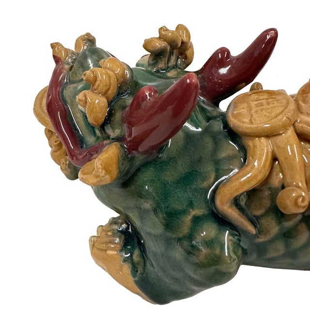 Mid 20th Century a Pair of Chinese Feng Shui Prosperity Statues, Foo Dogs. For Sale In Los Angeles - Image 6 of 13
