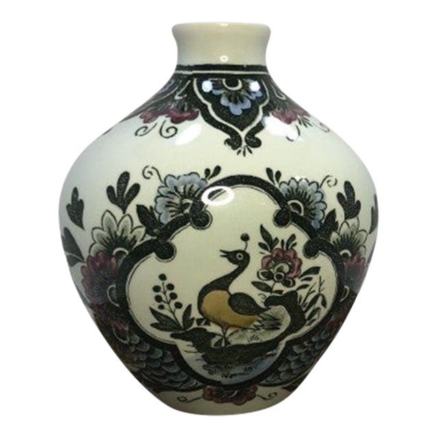 Vintage Villeroy and Boch Paon Pattern Vase For Sale