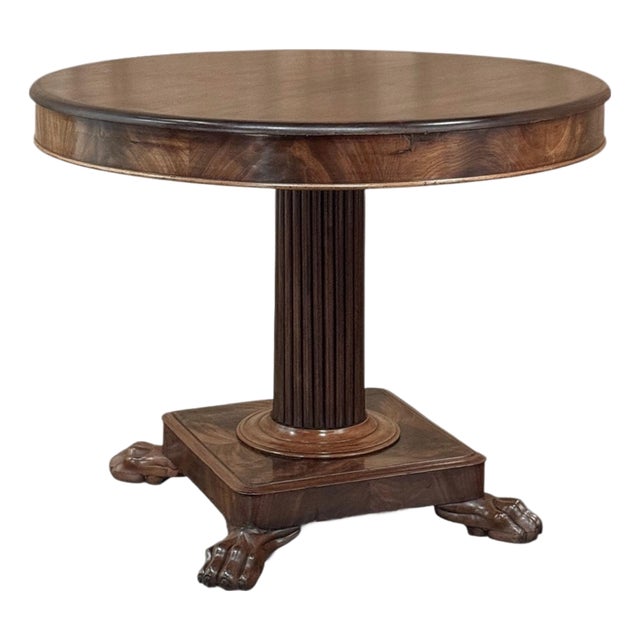 Antique French Charles X Period Mahogany Center Table For Sale
