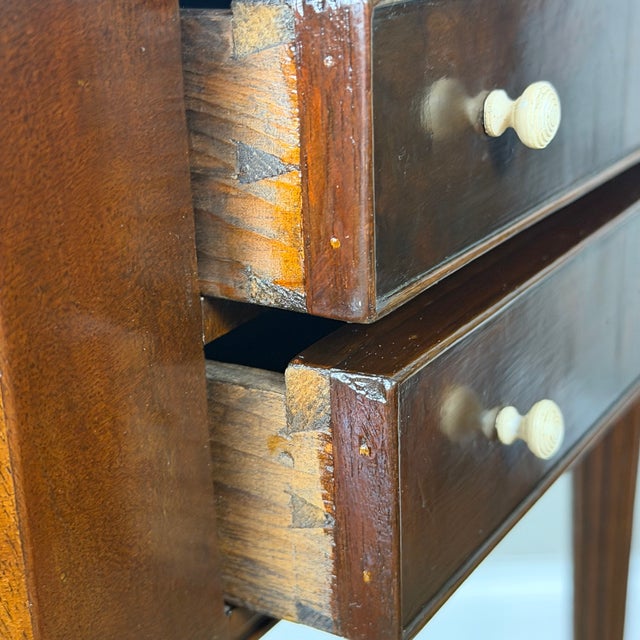 Brown Federal Style Mahogany Two-Drawer Work Table, Early 20th Century For Sale - Image 8 of 16
