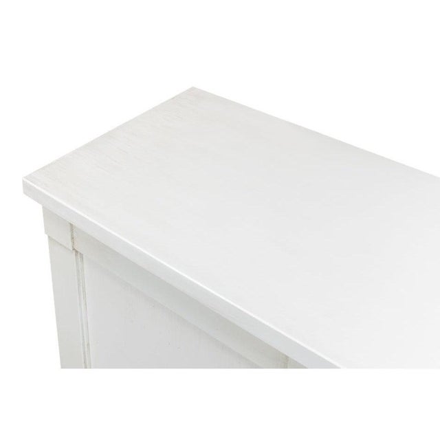 Classic White Paneled Buffet, 75 Inches Wide, 15 Deep For Sale - Image 4 of 10