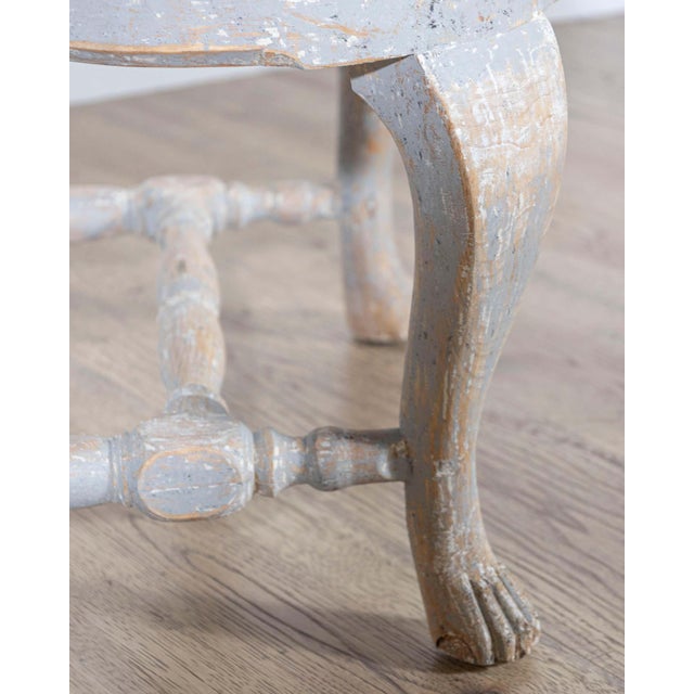 Rococo Pair of Swedish Rococo Carved Armchairs with Original Patina For Sale - Image 3 of 16