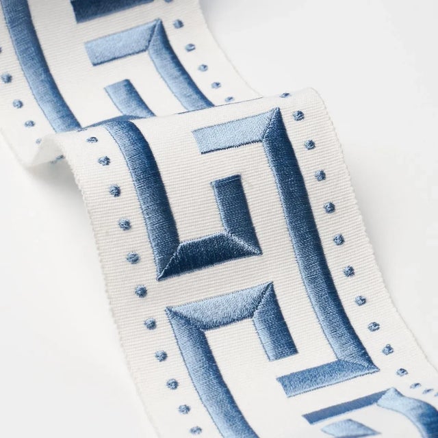 Contemporary SAMPLE - Schumacher X Paloma Contreras Margo Fret Trim In Porcelain For Sale - Image 3 of 4