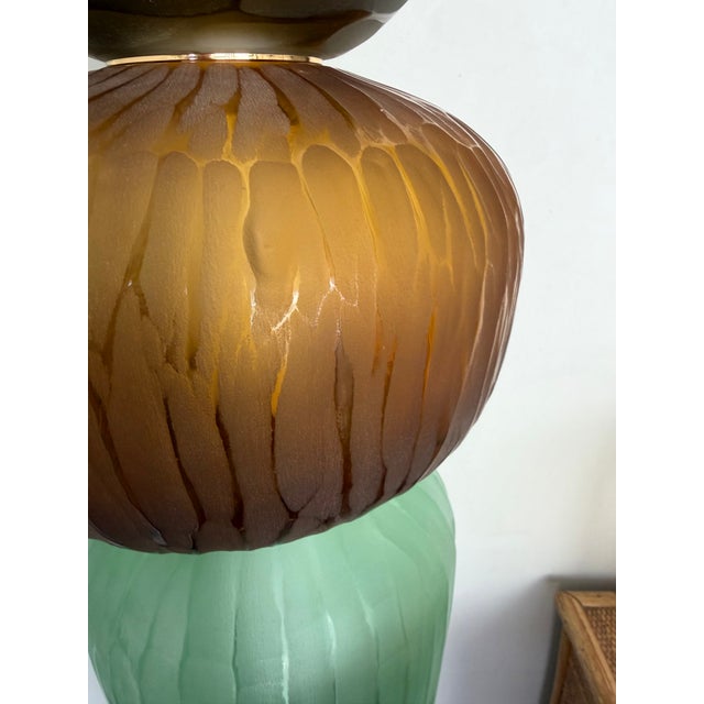 Metal Large Contemporary Totem Murano Glass Floor Lamp by Studio Ad, Italy For Sale - Image 7 of 14
