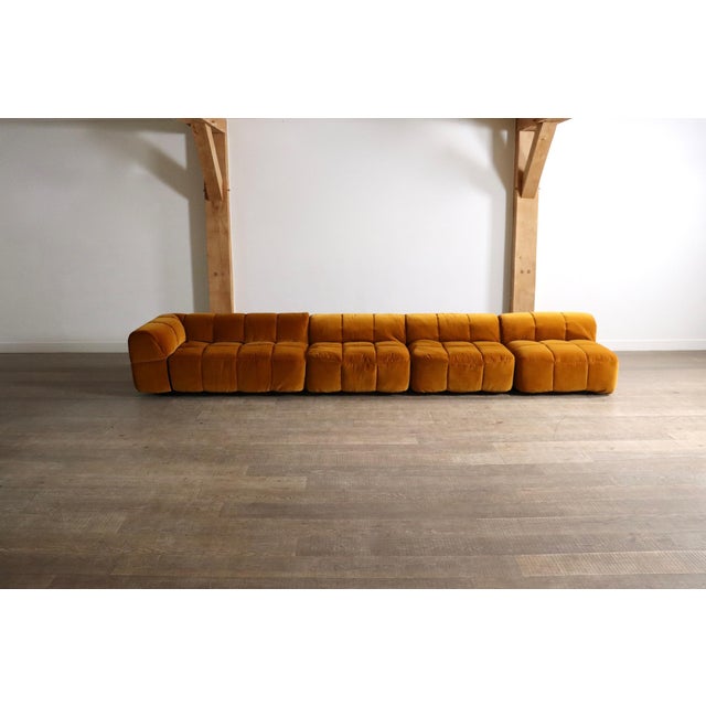 Arflex Strips Sofa in Velvet by Cini Boeri for Arflex, Italy, 1968, Set of 4 For Sale - Image 4 of 14